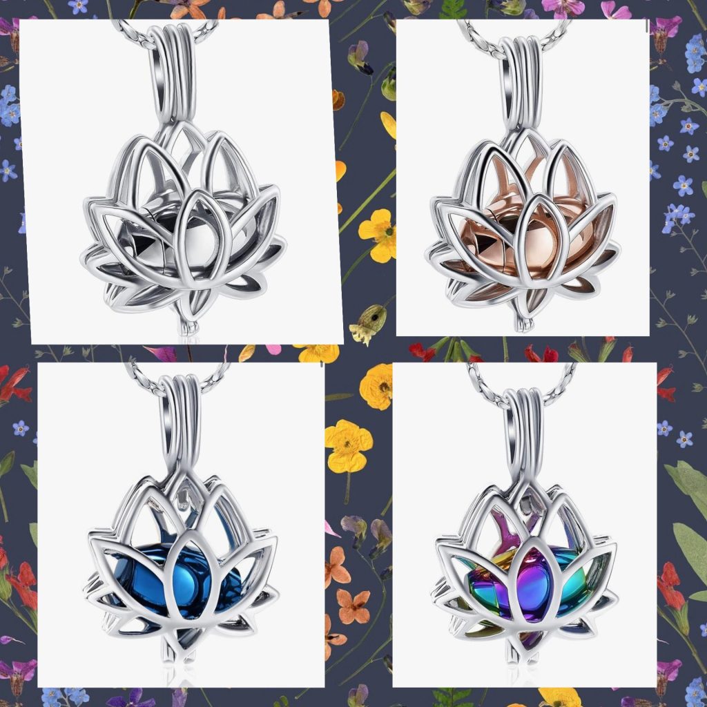 Lotus Flower Pet Cremation Necklace