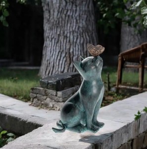 Cat with Butterly Statue