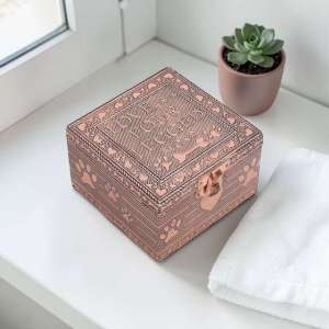 Copper Dog Metal Jewelry Memory Box