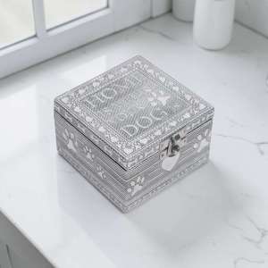 Silver Dog Metal Jewelry Memory Box